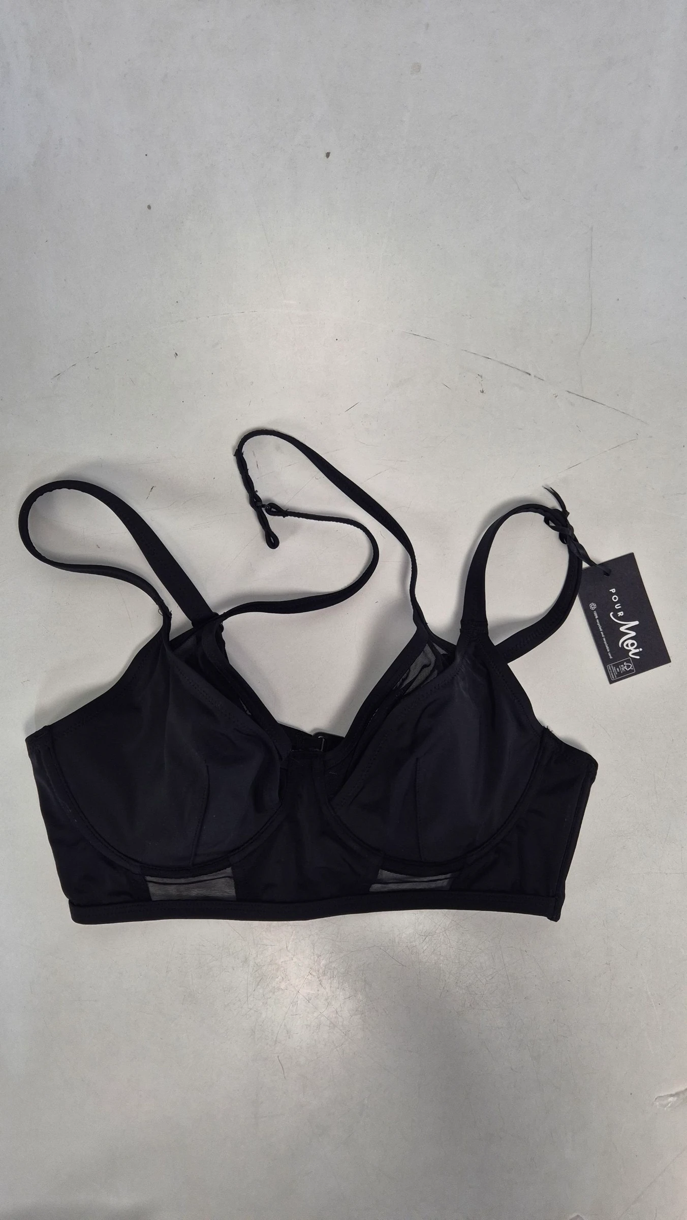 Zwarte Pour Moi Sydney mesh bikini top maat 70D